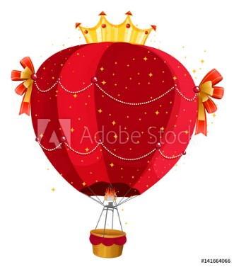 Picture of Fancy balloon flying on white background